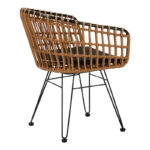 Πολυθρόνα Naoki pakoworld μαύρο μέταλλο-pe φυσικό - Image 4