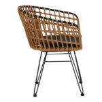 Πολυθρόνα Naoki pakoworld μαύρο μέταλλο-pe φυσικό - Image 5