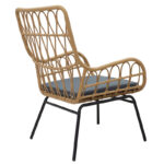 Πολυθρόνα Naoki pakoworld μέταλλο μαύρο-pe φυσικό-μαξιλάρι - Image 2