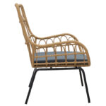 Πολυθρόνα Naoki pakoworld μέταλλο μαύρο-pe φυσικό-μαξιλάρι - Image 3