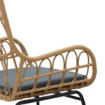 Πολυθρόνα Naoki pakoworld μέταλλο μαύρο-pe φυσικό-μαξιλάρι - Image 7