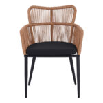 Πολυθρόνα Naoki pakoworld pe rattan -metal σε φυσική απόχρωση με μαύρα πόδια/μαξιλάρι 59x62.5x78εκ - Image 5