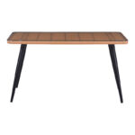 Τραπεζαρία Naoki σετ 5 τεμ pakoworld γυάλινο- pe rattan σε φυσική απόχρωση με μαυρα πόδια 140x80x78εκ - Image 6