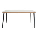 Τραπεζαρία Naoki-Tanish σετ 7τεμ pakoworld μέταλλο μαύρο-pe φυσικό-γυαλί 160x90x78εκ - Image 6