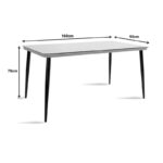 Τραπεζαρία Naoki-Tanish σετ 7τεμ pakoworld μέταλλο μαύρο-pe φυσικό-γυαλί 160x90x78εκ - Image 9