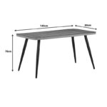 Τραπεζαρία Naoki-Tanish σετ 5 τεμ pakoworld γυάλινο- pe rattan σε φυσική απόχρωση με μαυρα πόδια 140x80x78εκ - Image 9