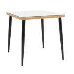 Τραπεζαρία Naoki-Tanish σετ 3 τεμ pakoworld μέταλλο μαύρο-pe φυσικό-γυαλί 80x80x78εκ - Image 5