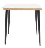 Τραπεζαρία Naoki-Tanish σετ 3 τεμ pakoworld μέταλλο μαύρο-pe φυσικό-γυαλί 80x80x78εκ - Image 6