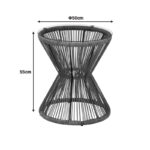 Τραπέζι Mabil pakoworld γυαλί - pe rattan σε γκρι απόχρωση Φ50x55εκ - Image 4