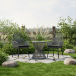 Πολυθρόνα Tanish pakoworld pe rattan σε γκρι απόχρωση με μαύρα μεταλλικά πόδια 58x58.5x87εκ - Image 2