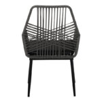 Πολυθρόνα Tanish pakoworld pe rattan σε γκρι απόχρωση με μαύρα μεταλλικά πόδια 58x58.5x87εκ - Image 7