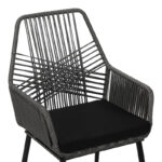 Πολυθρόνα Tanish pakoworld pe rattan σε γκρι απόχρωση με μαύρα μεταλλικά πόδια 58x58.5x87εκ - Image 8