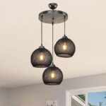 Φωτιστικό οροφής τρίφωτο PWL-1121 pakoworld Ε27 μαύρο-bronze Φ40x80εκ - Image 3