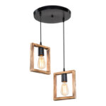 Φωτιστικό οροφής δίφωτο Isolate pakoworld Ε27 καρυδί Φ43x83εκ - Image 3