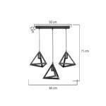 Φωτιστικό οροφής τρίφωτο Lich pakoworld pp σε μαύρη απόχρωση 60x24x75εκ - Image 4