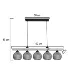 Φωτιστικό οροφής πεντάφωτο Salote pakoworld Ε27 σε καφέ-φυσική απόχρωση 100x18x24εκ - Image 4