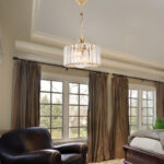 Φωτιστικό οροφής μονόφωτο Lavina Ι pakoworld Ε27 σε χρυσή απόχρωση Φ27x21εκ - Image 2