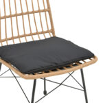 Καρέκλα Naoki pakoworld rattan σε φυσική απόχρωση με μαύρο μαξιλάρι και μεταλλικό μαύρο πόδι 45.5x59.5x89εκ - Image 9