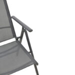 Πολυθρόνα Candor pakoworld ανθρακί μέταλλο και γκρι textilene 51.5x63.5x107εκ - Image 8