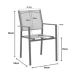 Πολυθρόνα Confidence pakoworld μαύρο μέταλλο και μαύρο textilene 54x54x86εκ - Image 2
