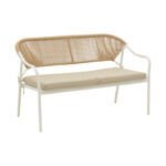 Σαλόνι Bonanza pakoworld σετ 4τμχ rattan μπεζ-αλουμίνιο λευκό - Image 11