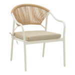 Σαλόνι Bonanza pakoworld σετ 4τμχ rattan μπεζ-αλουμίνιο λευκό - Image 3