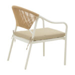 Σαλόνι Bonanza pakoworld σετ 4τμχ rattan μπεζ-αλουμίνιο λευκό - Image 4