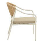 Σαλόνι Bonanza pakoworld σετ 4τμχ rattan μπεζ-αλουμίνιο λευκό - Image 5