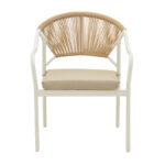 Σαλόνι Bonanza pakoworld σετ 4τμχ rattan μπεζ-αλουμίνιο λευκό - Image 6