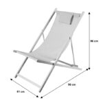 Σεζλόνγκ επαγγελματική Corte pakoworld σαμπανί αλουμινίου με textilene - Image 4