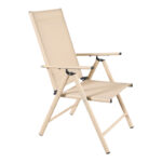 Πολυθρόνα Candor pakoworld cappuccino μέταλλο-textilene σε καφέ απόχρωση 51.5x63.5x107εκ