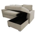 Γωνιακός καναπές-κρεβάτι αριστερή γωνία Belle pakoworld μπεζ 236x164x88εκ - Image 7