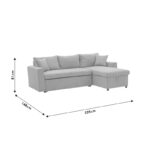 Γωνιακός καναπές-κρεβάτι αναστρέψιμος Lilian pakoworld ύφασμα μπεζ 225x148x81εκ - Image 11