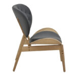 Πολυθρόνα relax Udalle pakoworld μασίφ ξύλο καρυδί-PU μάυρο 77x70x82εκ - Image 3