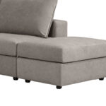 Πολυμορφικός-αναστρέψιμος καναπές London pakoworld γκρι ύφασμα με μαξιλάρια σε απόχρωση ανοιχτό γκρι 296x246x95εκ - Image 6