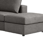 Πολυμορφικός-αναστρέψιμος καναπές London pakoworld ποντικί χρώμα ύφασμα με μαξιλάρια σε απόχρωση ανοιχτό γκρι 296x246x95εκ - Image 7