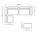 Πολυμορφικός-αναστρέψιμος καναπές London pakoworld ανοιχτό γκρι ύφασμα με μαξιλάρια σε ποντικί απόχρωση 296x246x95εκ - Image 10