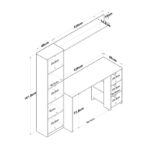 Γραφείο με βιβλιοθήκη Goldie pakoworld ανθρακί-φυσικό 160x45x161.8εκ - Image 8