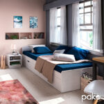 Κρεβάτι Regan pakoworld με αποθηκευτικό χώρο σε λευκή απόχρωση 90x200εκ - Image 2