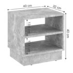 Κομοδίνο Mason pakoworld μελαμίνης σε γκρι απόχρωση μαρμάρου 40x32x40εκ - Image 4