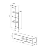 Σύνθετο σαλονιού Sarona pakoworld oak 150x35x160εκ - Image 3