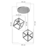 Φωτιστικό οροφής δίφωτο Deepora pakoworld Ε27 λευκό 30x65x80εκ - Image 3