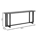 Κονσόλα Dice pakoworld μασίφ ξύλο πεύκου καρυδί-μαύρο 150x30x90εκ - Image 3