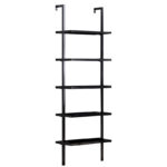 Ραφιέρα τοίχου Harris pakoworld σε μαύρη απόχρωση 60x22x200εκ