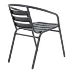 Τραπεζαρία Valor-Tade σετ 5τεμ pakoworld μέταλλο μαύρο-γυαλί 110x60x70εκ - Image 3