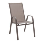 Τραπεζαρία Ensure-Calan σετ 5τεμ pakoworld μέταλλο-textilene καφέ - Image 2