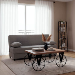 Φοιτητικό πακέτο επίπλων σαλονιού Living 6 pakoworld σετ 3 τμχ