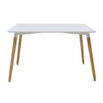 Tραπεζαρία Natali-Gaston σετ 5τμχ λευκό σε απόχρωση λευκό-φυσικό 120x80x73εκ - Image 5