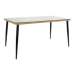 Τραπεζαρία Naoki-Tanish pakoworld σετ 7 τμχ rattan φυσικό-μαύρο μέταλλο-γυαλί 160x90x78εκ - Image 5