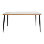 Τραπεζαρία Naoki-Tanish pakoworld σετ 7 τμχ rattan φυσικό-μαύρο μέταλλο-γυαλί 160x90x78εκ - Image 6